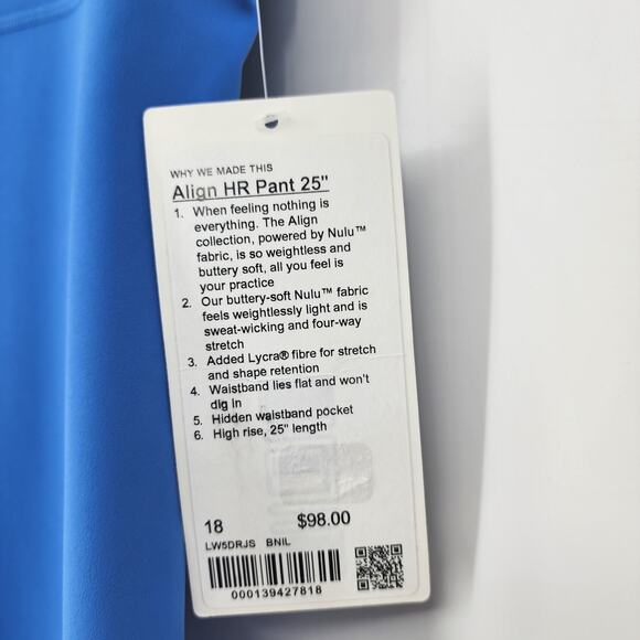 Lululemon Align High Rise 25" Crop Leggings Pants in Blue Nile Size 18 NWT - Picture 3 of 5